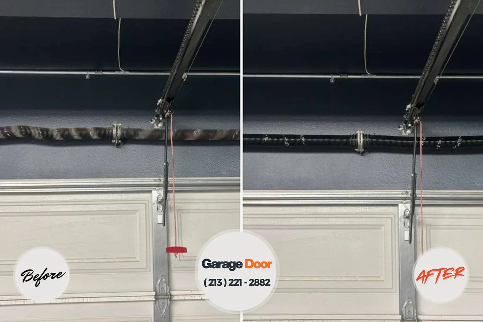 Before and after: garage door opener repair Narragansett Pier, RI